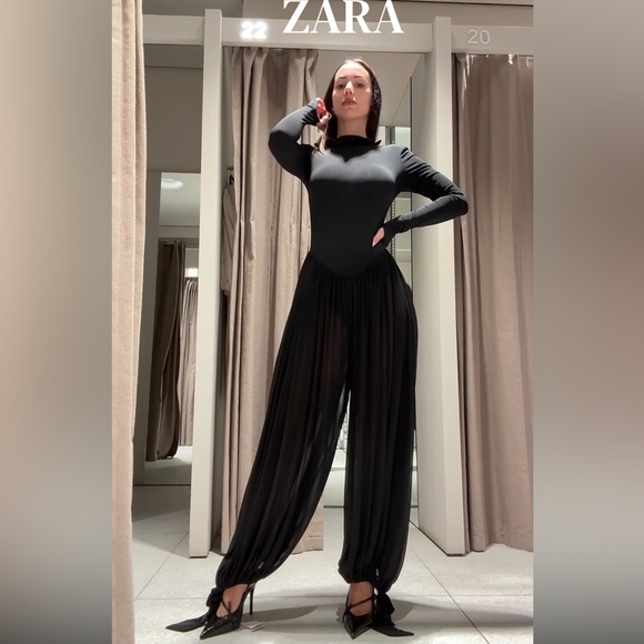 ZARA LONG COMBINATION VOLUME JUMPSUIT - Picture 6 of 17